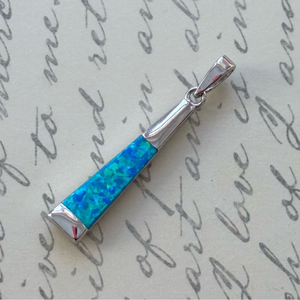 Elegant Sterling Silver and Blue Opal Doublet Pendant